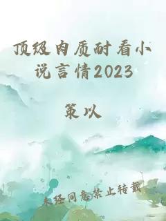 顶级肉质耐看小说言情2023